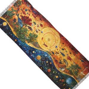 Creation of the World Light Scarf, Rosh Hashanah gift, Modern Judaica shawl, Creation of the World, Genesis 1:1 Bereshit, Jewish New Year
