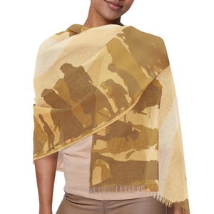 Passover gift Light Scarf, Exodus from Egypt, Escape to Sinai Desert woman&#39;s Shawl, Seder Pesach Décor Judaica