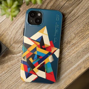 Magen David Tough Phone Case, Jewish Star in Abstract Art Style, Smartphone Samsung cover, IPhone cases, Am Yisrael Chai, Pro Israeli gift