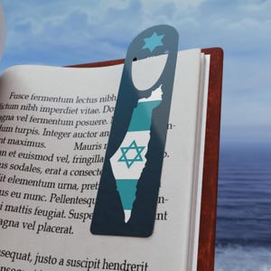 Marcapáginas Magen David, Mapa de Israel, Bandera de Israel, Lectores del Tanaj, Amantes de la Biblia, Marcapáginas Estrella Judía, Am Yisrael Chai, Accesorio Judaico