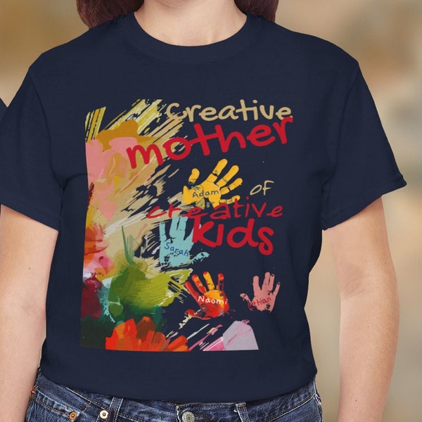 Personalized Mother's Day Gift, Creative mother of creative kids, Jewish mother, Yiddishe Mame, Funny Art Customized Cotton Unisex Tee Shirt