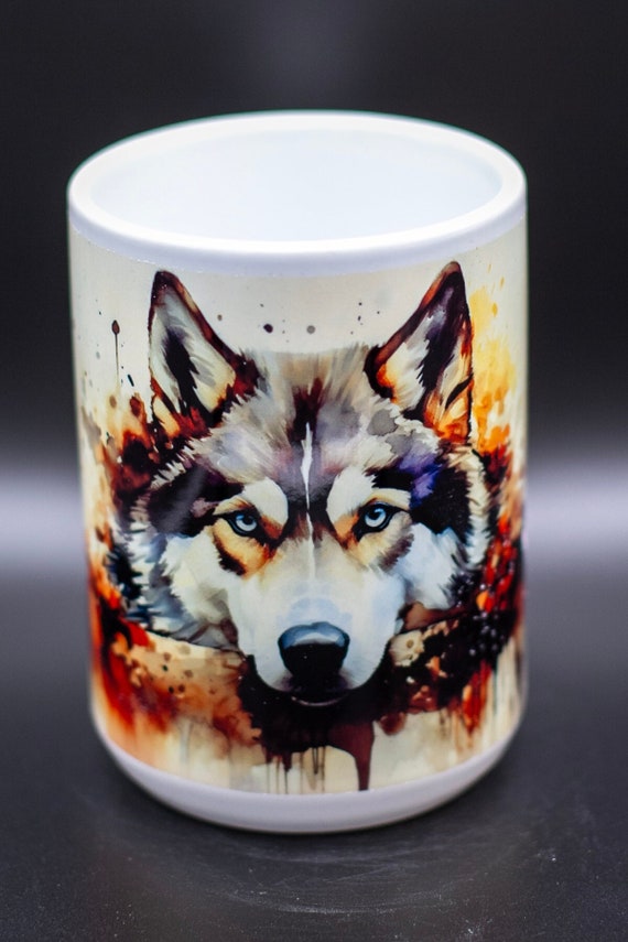 Alaskan Husky Watercolor 15oz mug
