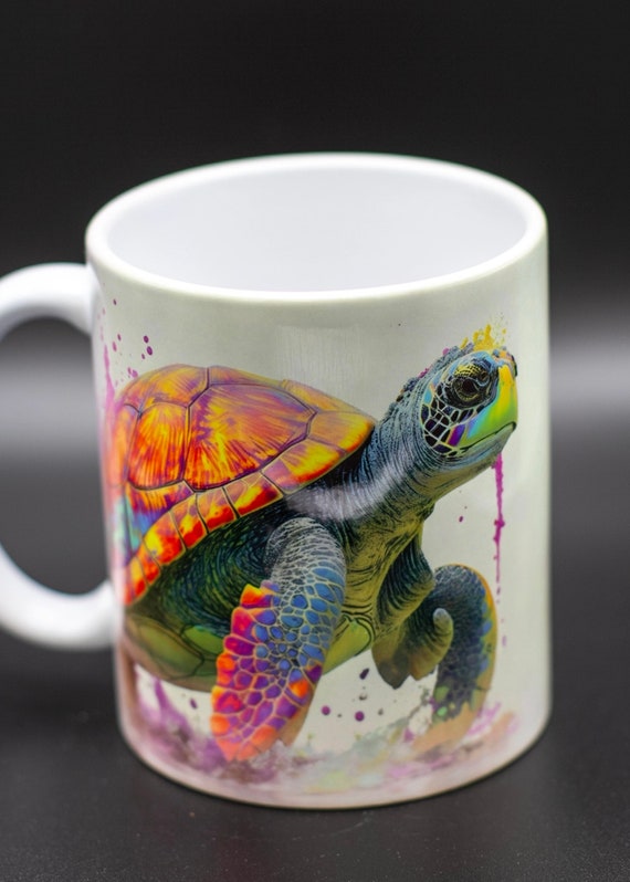 Turtle watercolor mug