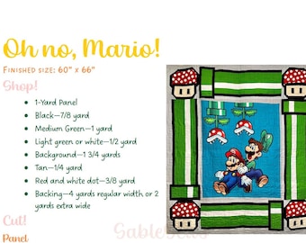 ¡Oh no, Mario! Patrón de edredón de paneles
