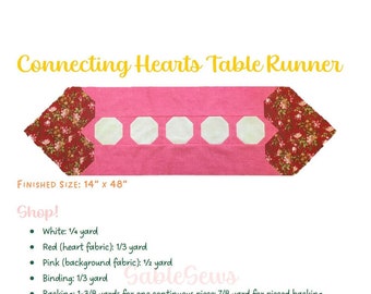 Connecting Hearts Table Runner Pattern
