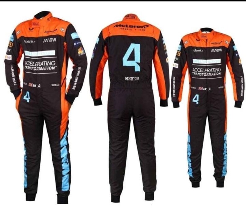 F1 Mclaren Lando Norris Kart Race Suit Go Karting Racing Suits With