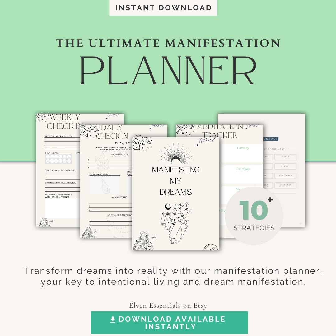 Manifesting Your Dreams Journal Printable Digital Download Planner
