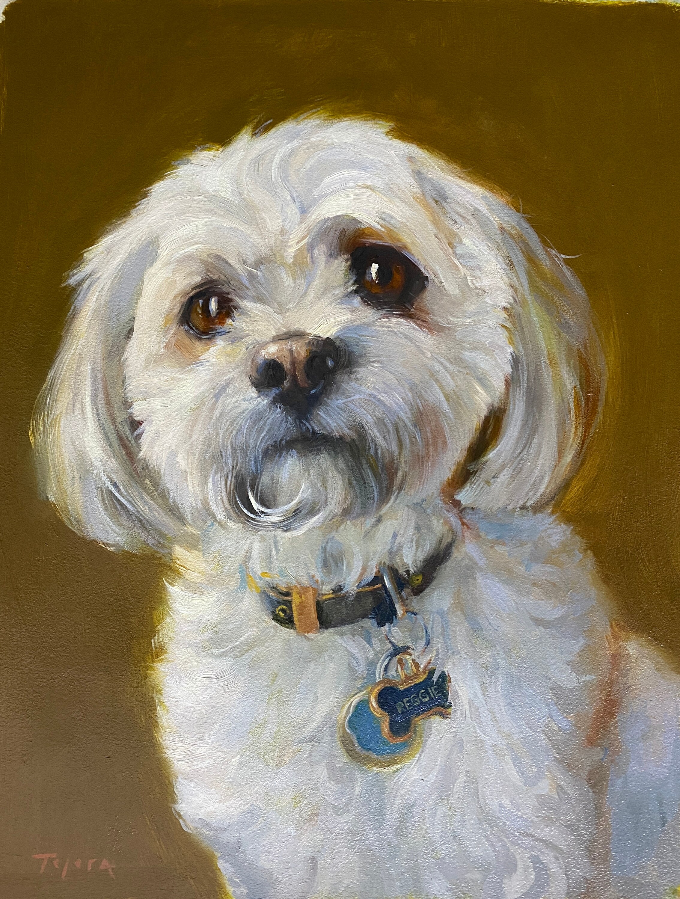 Oil Painting of Your Dog on Wooden Panel Readytohang. Original and