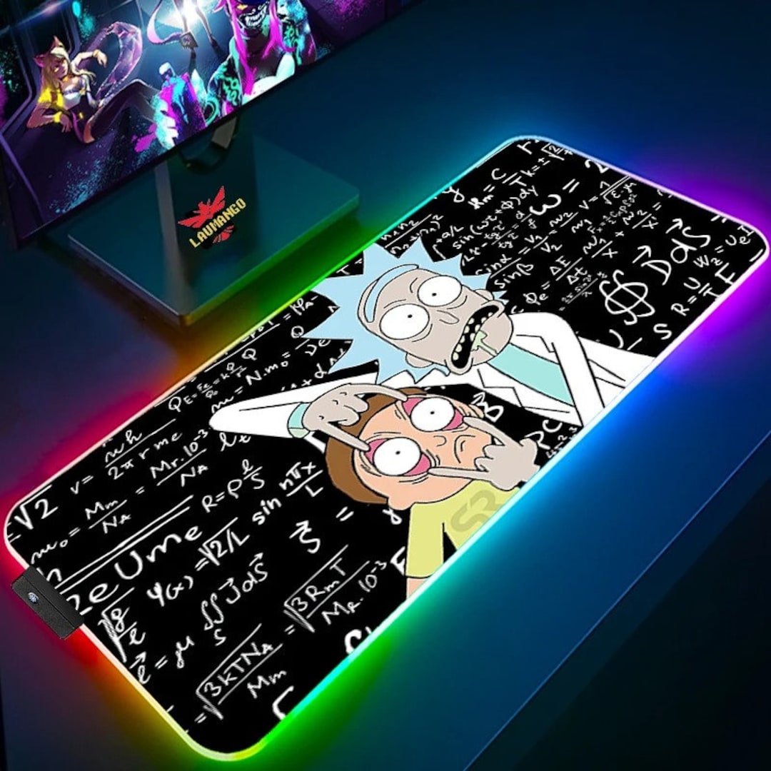 Rick and Morty RGB Mousepad, Gaming Desk Mat RGB LED, Anime Mousepad