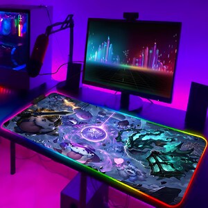 Arcane League Of Legends Jinx Vi Tapis De Souris De Jeu Avec Hub USB Rétroéclairé Par LED – Tapis De Bureau En Tissu Super Doux Du 13,39 € | DHgate