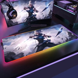 Valorant RGB Mousepad, Valorant Charaktere Schreibtischmatte, Jett, Omen, Gekko, Zarge, Sova, Reyna, Killjoy, Phoenix, RGB Gaming Maus Pad
