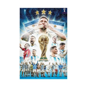 リオネル・メッシ デジタルポスター、ワールドカッププリント、サッカーポスター、メッシファンポスター、ゲーマーギフト、デジタルアートプリント