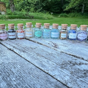 Gemstone Crystal Bottle, Mini Crystal Chips Bottle, Mini Gemstone Bottles, Crystal Gemstone Bottle , Healing Crystals Mini Bottles.