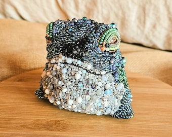 Handmade Mosaic Frog Sculpture: Oddities Home Decor