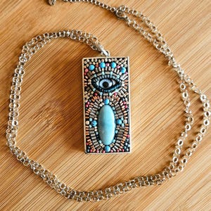 Evil Eye Pendant, Silver Evil Eye Necklace, Protection Amulet Necklace, Spiritual Ward Off Pendant, Evil Eye Charm