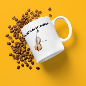 Ceramic Mug | cello mug | cellist gift | music lover mug | musician gift | music teacher gift | music student mug | classical music