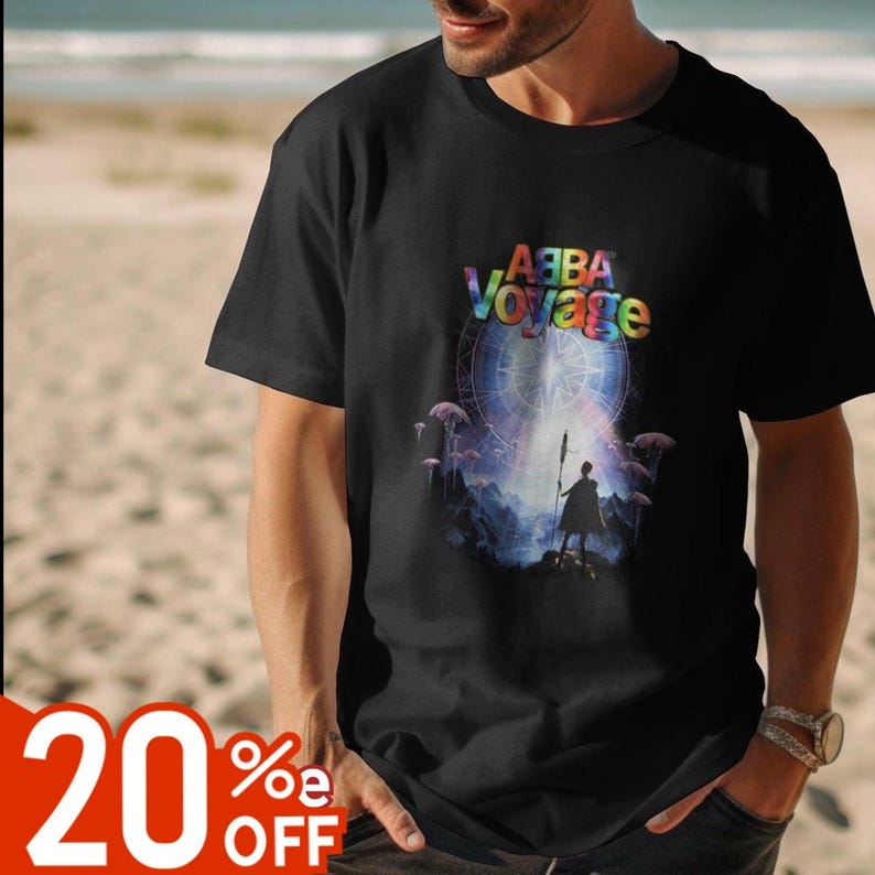 ABBA Voyage Graphic Black Tshirt, Retro Music Band Tee, LGBTQ Pride