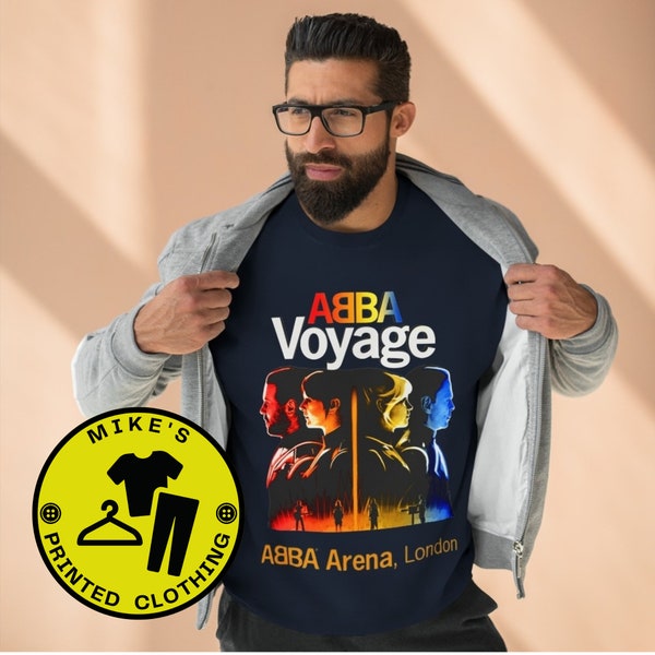 ABBA Voyage Concert Side Portrait Range, Unisex Retro Band Clothing, Vintage Music Fan Gift, London Show Souvenir, 70s Pop Group Apparel