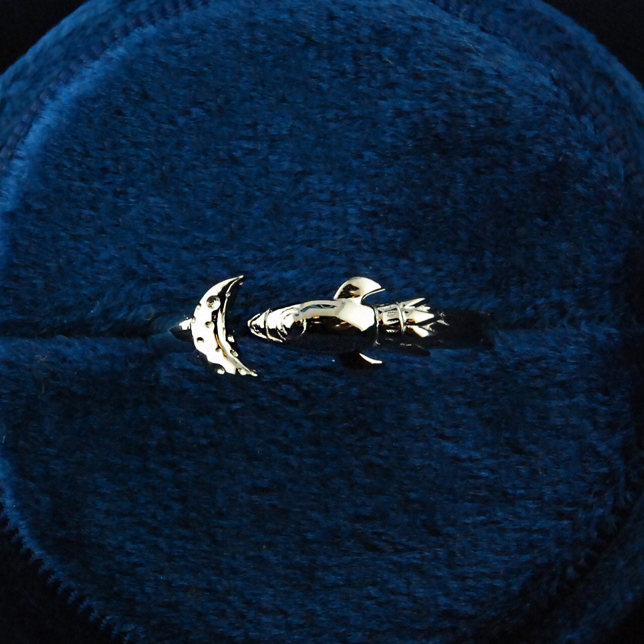 Rocket Ship Ring, Moon, Spaceship Ring - Etsy