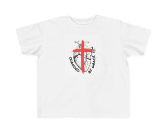 God Grace Made Me Stand Toddler Fine Jersey Tee  Faith-Inspired Cotton Shirt