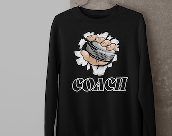 Hockey Coach Sweatshirt: Unisex Cotton-Blend Pullover