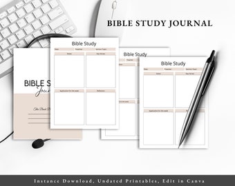 Bible Study Journal, Religious Notebook, Prayer Journal, Christian Diary, Faith Planner, Scripture Journal, Pink Floral