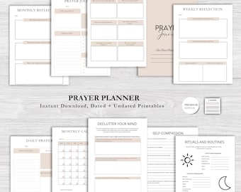 Prayer Planner Journal, Christian Devotional Notebook, Bible Study Organizer, Faith Gift, Religious Journal
