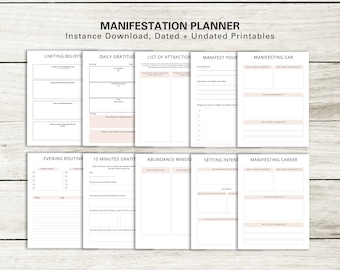 Manifestation Planner Printable | Dream Journal Digital | Mental Health ...