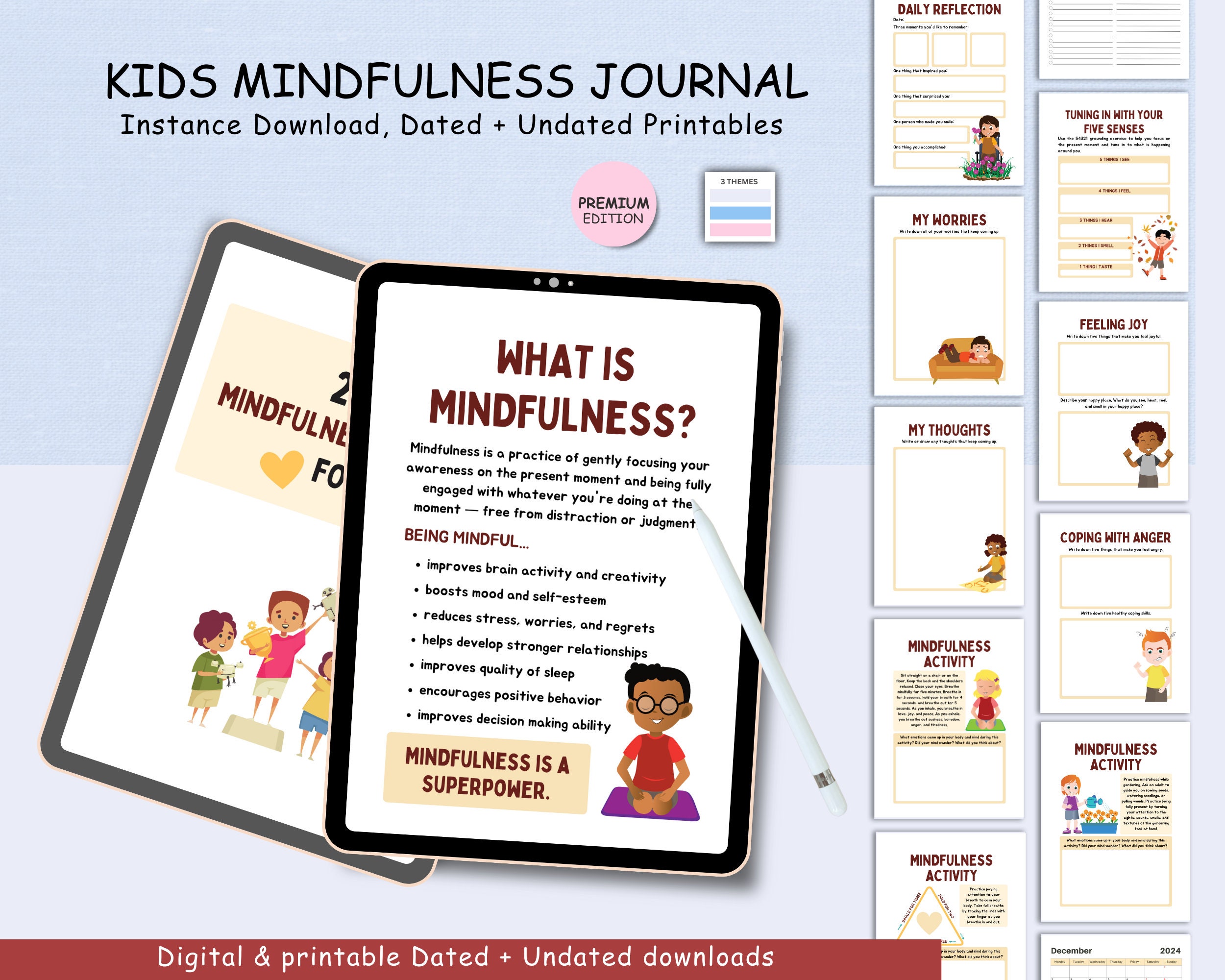 Fun Mindfulness for Kids Printable Workbook | Practice Mindfulness ...