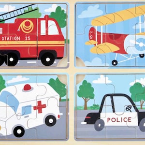 Child's Wood Transportation Puzzle Great Birthday Gift Preschool Toddler