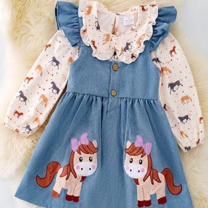 Toddler Girl&#39;s Two Piece Romper with Pony