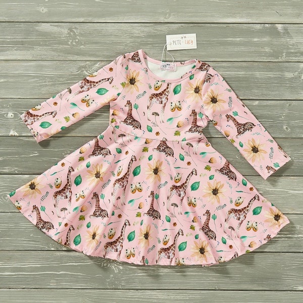 Girl's Pete + Lucy Animal Dress Zoo Dress Giraffe Dress Summer Dress Spring Dress Size 2T