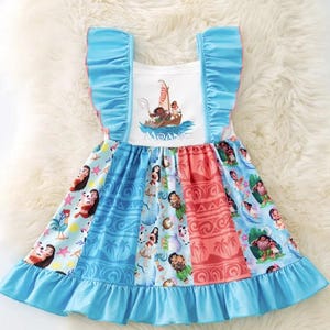 Toddler Girl Disney Moana Dress Birthday Dress Twirl Dress