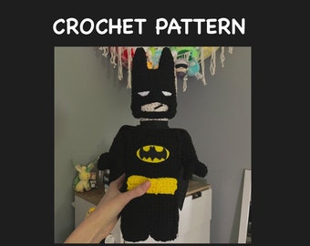 Bat Superhero CROCHET PATTERN, Experienced crocheter, Amigurumi Pattern, NOT the actual plushie