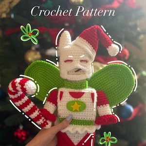 Crochet Christmas Superhero PATTERN, Crochet Christmas Elf Superhero, Crochet Christmas Doll Pattern, NOT the actual plushie.