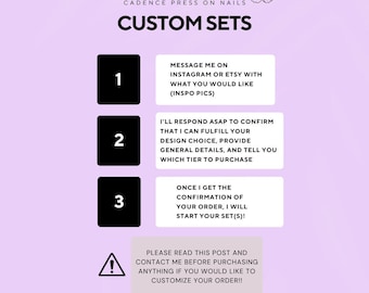 Custom Press On Nails: Custom Sets, Custom order, Custom Gel Nails, Hand painted & handmade press ons, make your own nails