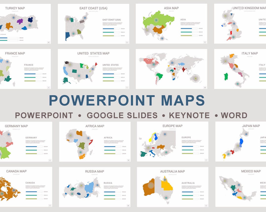 Tailored Editable Map Powerpoint Template, World Map Powerpoint Fully ...