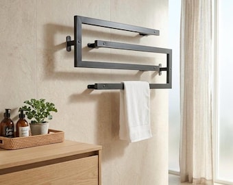 Modernes minimalistisches Handtuchhalter-Set - Metall-Badezimmer-Hardware-Bundle - Luxus-Spa-Wanddekoration