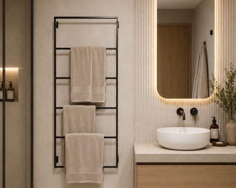 Moderner Handtuchhalter aus Metall - Minimalistischer an der Wand befestigter Badezimmerhalter - Luxus-Spa-Organizer