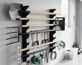 Hochleistungsgarten-Werkzeug-Organizer - Metall an der Wand befestigtes Schuppen-Regal - Garagen-Aufbewahrungsschienen-Schild