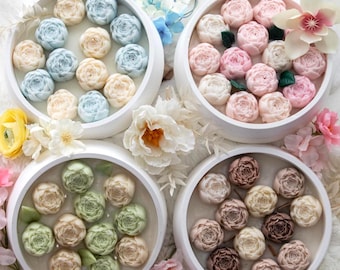 Caja de regalo con velas para el Día de la Madre, ramo de flores para el Día de la Madre, juego de velas florales de soja, regalo de cumpleaños para mamá, hermana o abuela.
