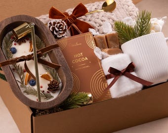 Christmas Gift Box for Women, Cozy Winter Care Package for Her,  Hygge Gift Basket, Christmas Gift Box for Friends, Holiday Gift Basket