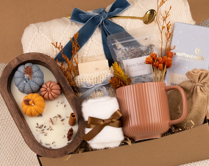 Fall Gift Basket for Women Fall Self Care Gifts for Her Fall Care package for her Birthday Fall Gift Basket for Women Spa Gift Box