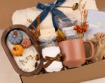 Gift Box for Women, Self Care Gifts for Her Fall Care package for her Birthday Gift Box for Women Spa Gift Box Sending Hugs Gift Basket