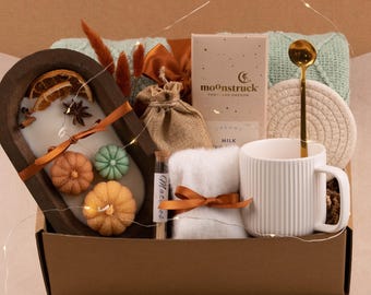 Cozy Fall Gifts for Women Fall Gift Box Care Package For Her Fall Self Care gift Sending Hugs Gift Basket Cozy Fall Gift Basket