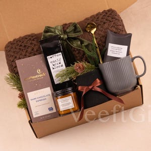 Gift Box for Men Care Package for Him Sympathy Gift for Him BrownBlnketGraymug