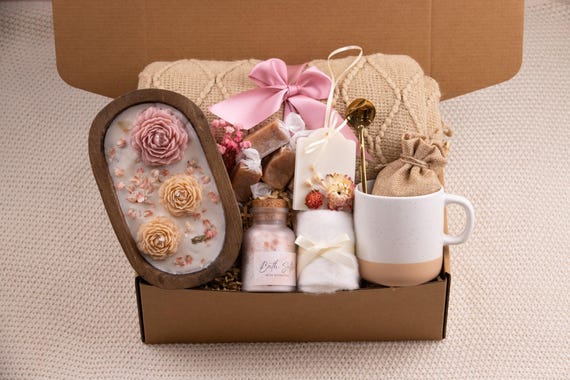 Mothers Day Gift Basket for Women Gift Box for Mom Self Care Package For Her Spa Gift Box Gift Hug in a Box Birthday Gift Basket