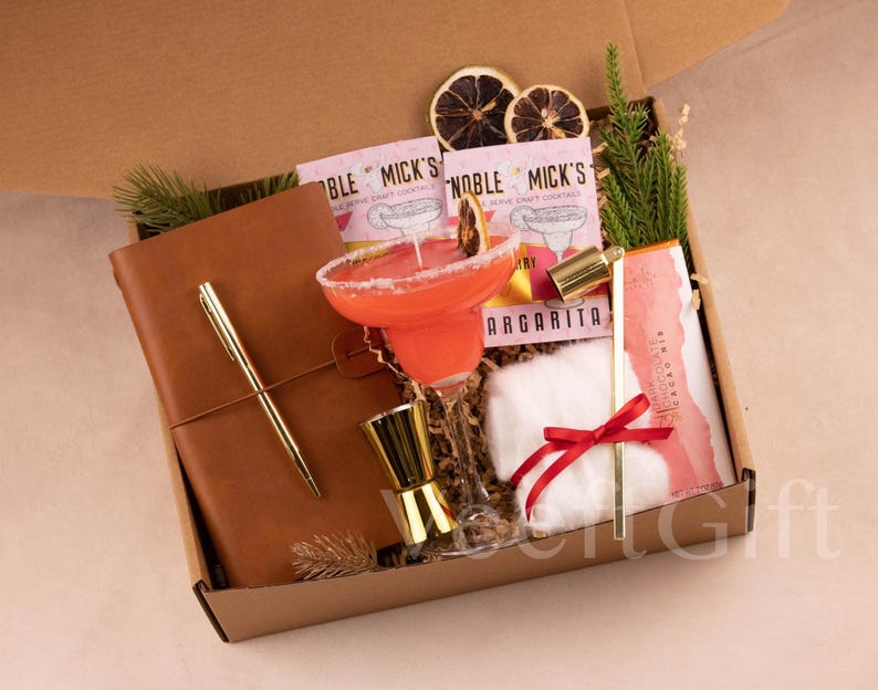 Cocktail Gifts For Her Margarita Lover Gift Cocktail Gift Box For Best Friend Cosmopolitan Espresso Martini Lover Gift Birthday Gift Box PinkMargaritaCandle
