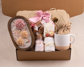 Caja de regalo para el Día de la Madre, cesta de regalo para mujeres, caja de regalo para mamá, paquete de autocuidado para ella, caja de regalo de spa, cesta de regalo de cumpleaños