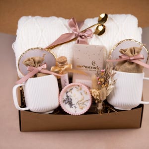 New Home Gift Basket Real Estate Closing Gift Box Cozy New Homeowner Gift Basket WhiteBlanktWhiteMugs